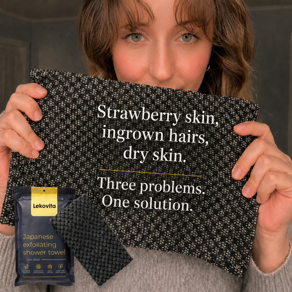 Japanese exfoliating shower towel